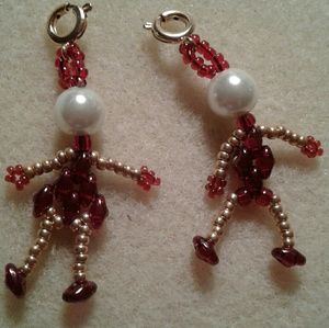 July birthstone beaded boy and girl charm or earrings!!  PRICE IS FIRM